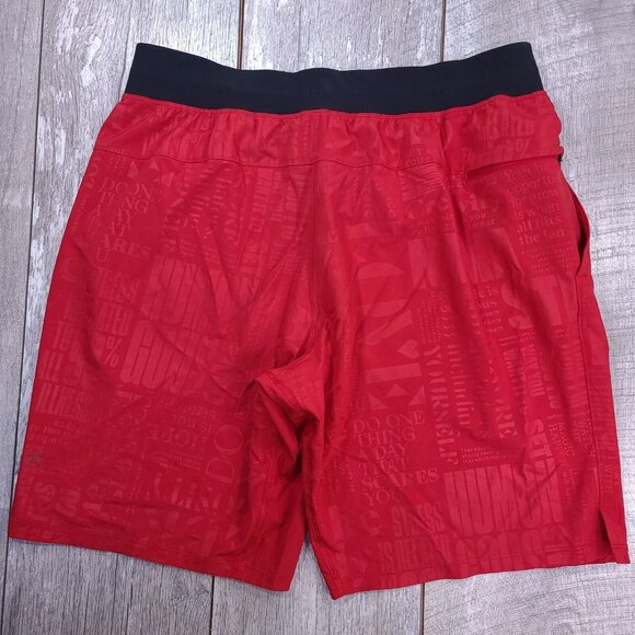 Lululemon Shorts Mens Size Large T.H.E Linerless Red 10" Performance Stretch - Picture 2 of 7